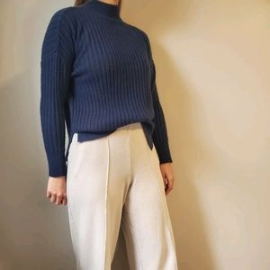 Blue turtle neck
